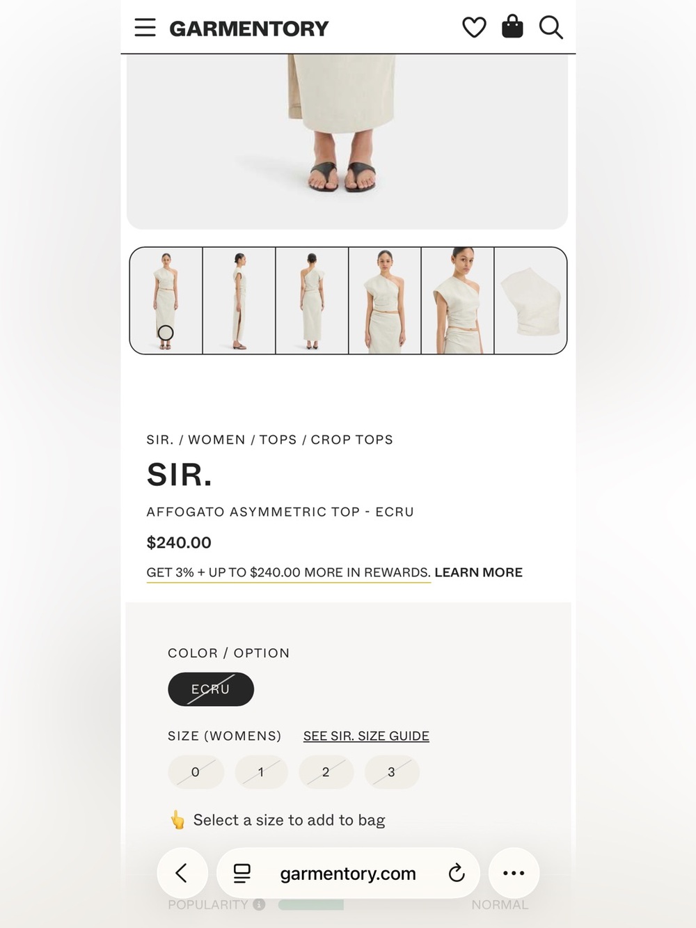 SIR. Affogato Asymmetric Top in Ecru - Picture 14 of 15